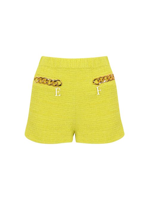 Elisabetta franchi - Shorts in tweed con catena logo - Cedro Elisabetta Franchi | SH00342E2271